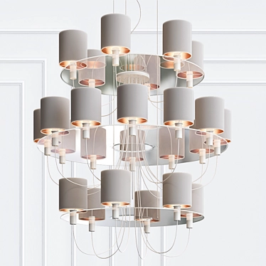 Sleek Lines Glass Chandelier 3D model image 1 