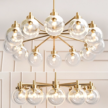 Elegant Selva Starburst Chandelier 3D model image 1 