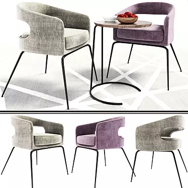 Elegant Ellen Dining Chair Set 3D model image 1 