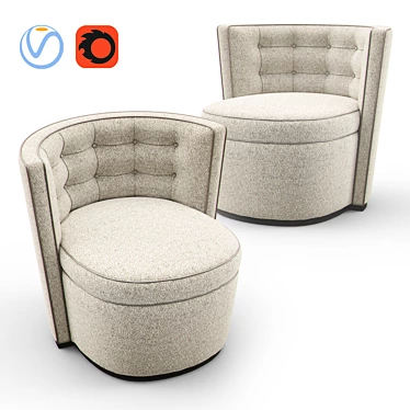 Luxury Tufted Bespoke Occasional Chair 3D model image 1 