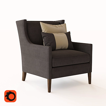 Sloan Wingback Chair: Elegant Upholstered Seating 3D model image 1 