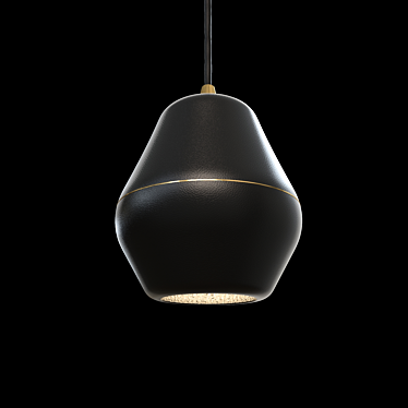 Elegant Brass Black Pendant Light 3D model image 1 