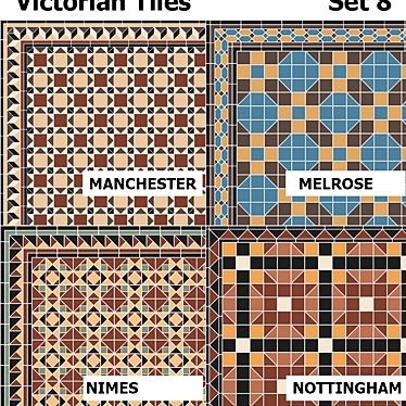 Victorian Tiles Set: Elegant Designs 3D model image 1 