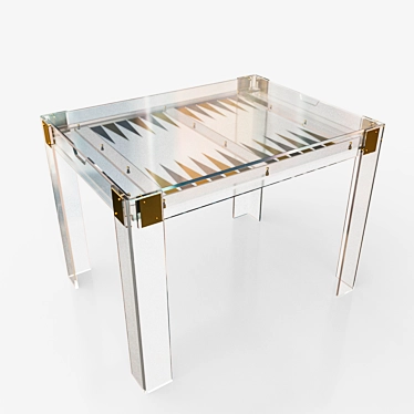 Pierre Backgammon Table: Acrylic Excellence 3D model image 1 