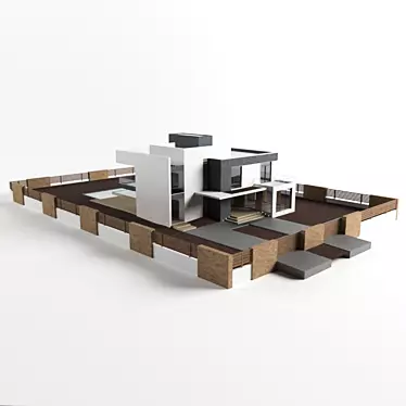Modern Duplex House: Compact Living 3D model image 1 