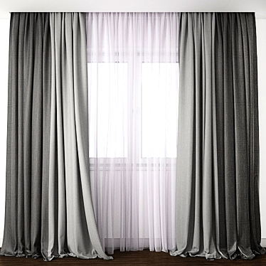 Elegant Curtain Design - Detailed Model 3D model image 1 