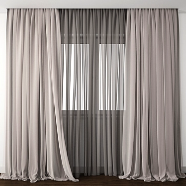 Elegant Curtain Model - 3D Max & OBJ Archive 3D model image 1 