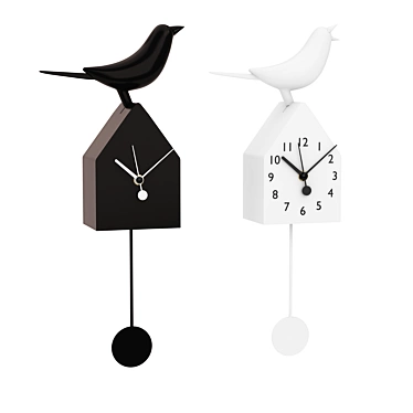 Zone Birdhouse Clock - Stylish Avian Timepiece 3D model image 1 