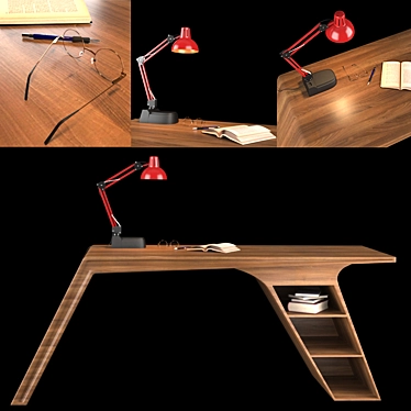 Modern Office Desk: FBX & OBJ Files 3D model image 1 
