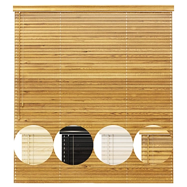 Natural Wood Window Blinds 3D model image 1 