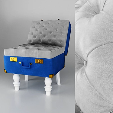 Traveler's Comfort: Suitcase Chair 3D model image 1 