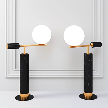 Minimalist Marble Balance Lamp 3D model image 1 