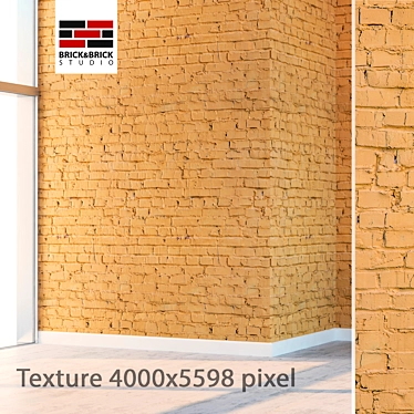 Seamless Detailed Yellow Brick Texture 3D model image 1 