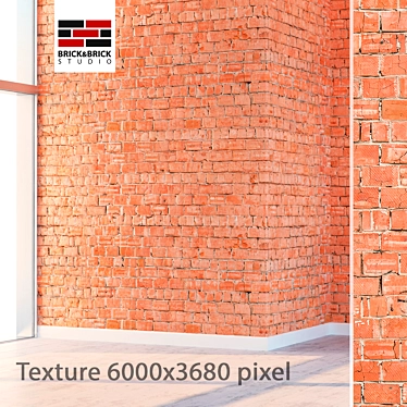 Seamless High Detail Red Brick 3D model image 1 