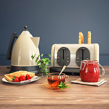 Modern Kitchen Set 3D model image 1 