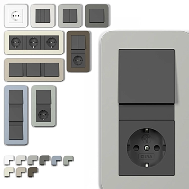 Gira E3 Switches & Outlets 3D model image 1 