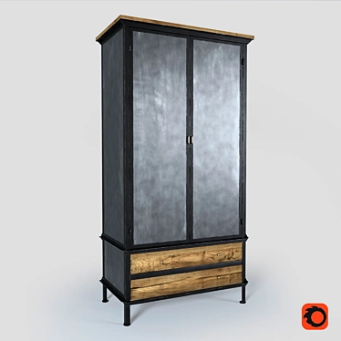 Urban Industrial Loft Wardrobe 3D model image 1 