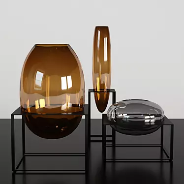 Sleek Fendi Cube Vase Set 3D model image 1 