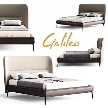 Luxury GALILEO Bed: Elegant & Ergonomic 3D model image 1 