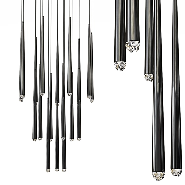 Elegant Black Chandelier - Aquitaine 3D model image 1 