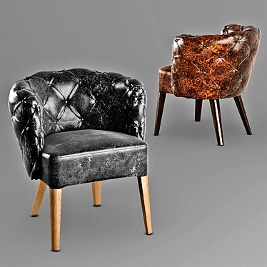 Old Leather Chester Chair 3D model image 1 