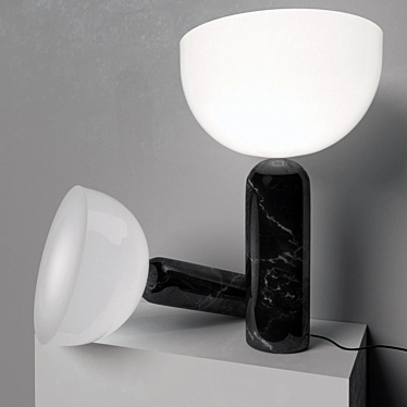 Elegant Balance: Kizu Black Marble Lamp 3D model image 1 