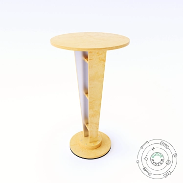 Sleek Birch Bar Table 3D model image 1 