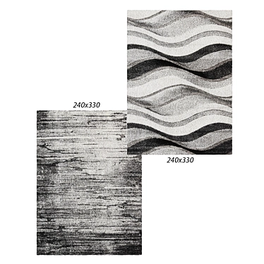 Gray Waves & Metro Boston Rug 3D model image 1 