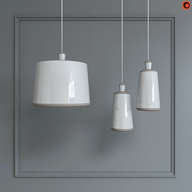 Minimalist Clay Pendant Lamp 3D model image 1 