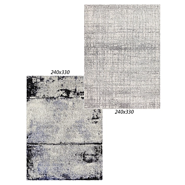 Modern Silver & Grey Boston Rug 3D model image 1 