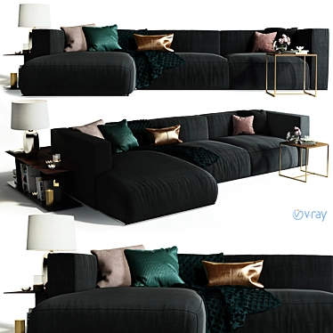 Contemporary Poliform SHANGAI Sofa 3D model image 1 