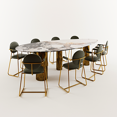 Modern Dining Set 3D model image 1 