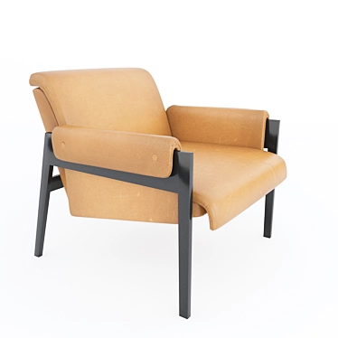 Brazilian Modernist Inspired Leather Chair 3D model image 1 