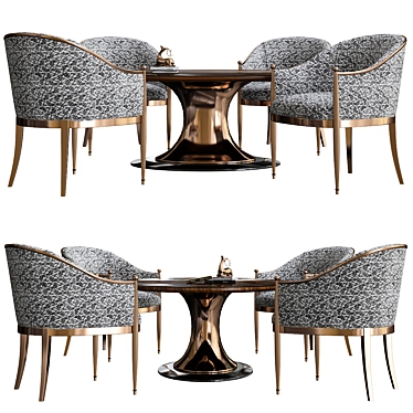 Italian Art Deco Dining Set 3D model image 1 