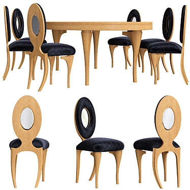 Italian Art Deco Dining Set 3D model image 1 