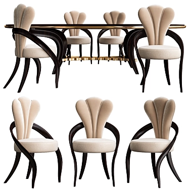 Italian Dining Set: Waves Collection 3D model image 1 