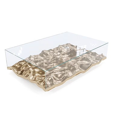 Sleek Bronze Liquid Console 3D model image 1 