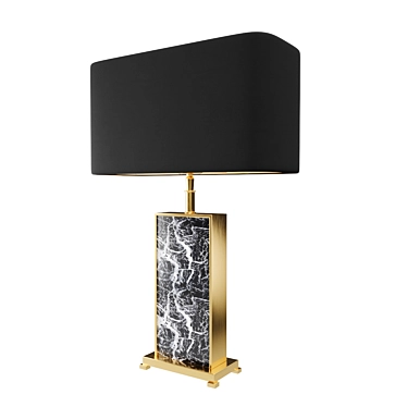 Elegant Black Marble Table Lamp 3D model image 1 