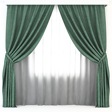 Elegant Window Drapes 3D model image 1 