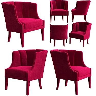 Luxurious Velvet Armchair: BRABBU Begonia 3D model image 1 