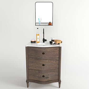 Modern Dresser-Style Vanity Sink 3D model image 1 