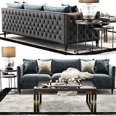 Luxury Winston Sofa Set 3D model image 1 