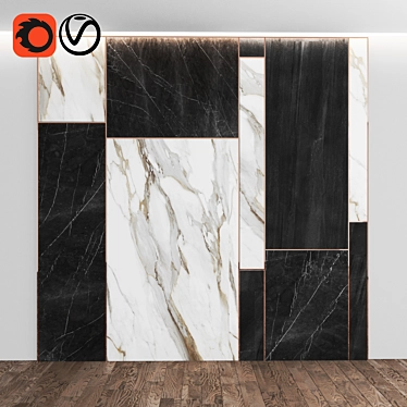 Title: Marble Panel Collection: Luxurious Wall Decor 3D model image 1 