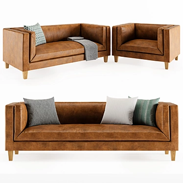 Vittoria Sofa Set: Luxurious and Stylish 3D model image 1 