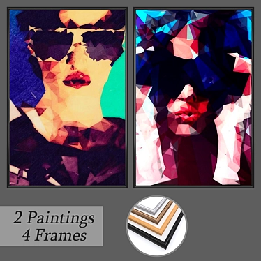 Title: 2-Piece Set with Frame Variations 3D model image 1 