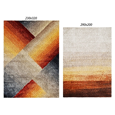 Addaya Matisse Rust & Grey Modern Rug 3D model image 1 