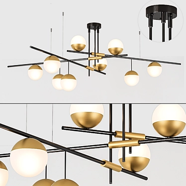 Modern Technum Chandelier: Elegant Lighting Solution 3D model image 1 