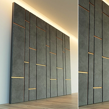 Elegant Soft Panel Wall Decor 3D model image 1 