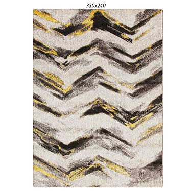 Chevron Grey Yellow Modern Rug 3D model image 1 