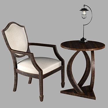 Vintage Loft Set: Jenkins Chair, Pandhari Table, Toledo Lamp 3D model image 1 